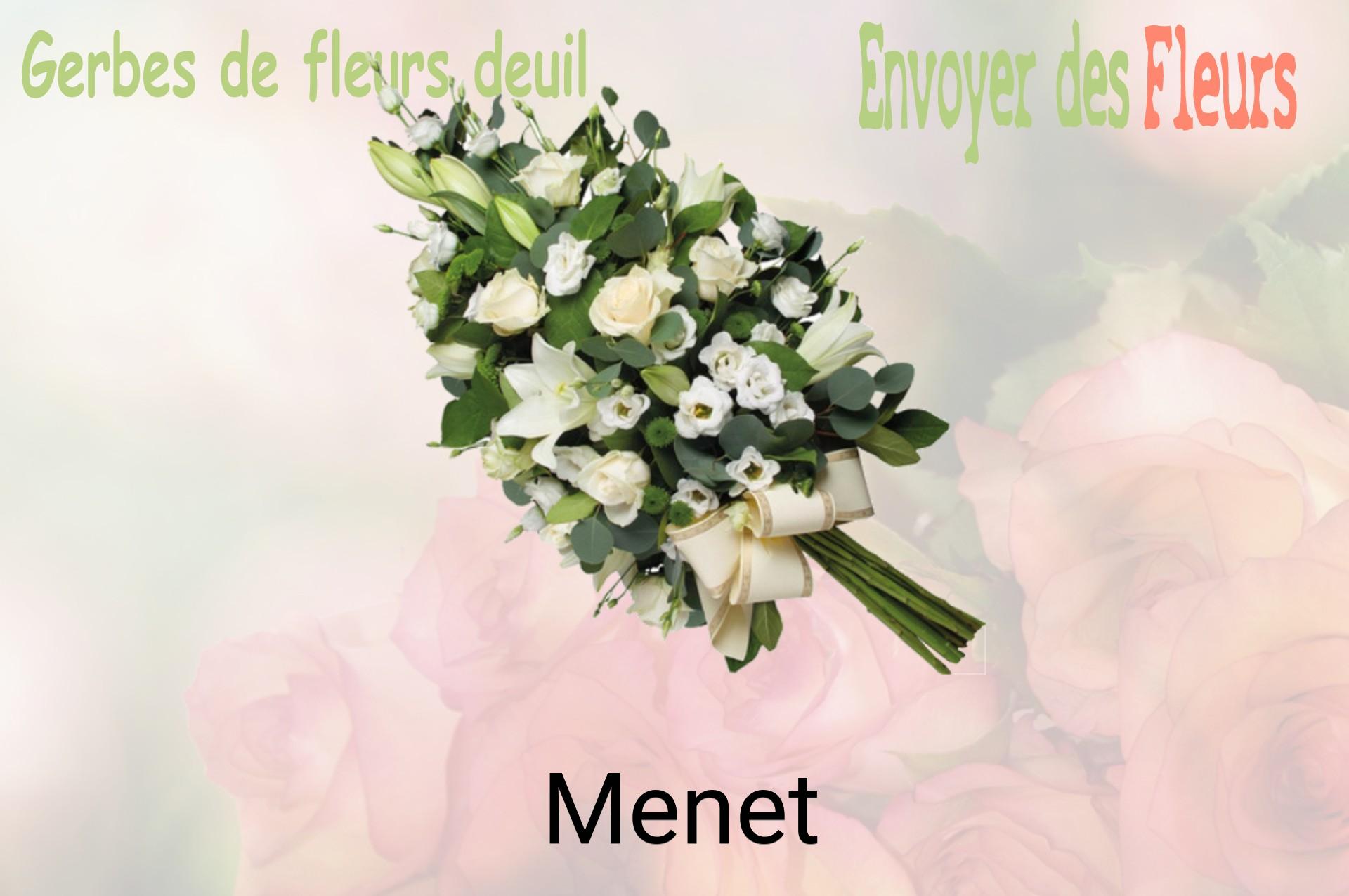 Gerbe de fleurs de deuil livrée à Menet